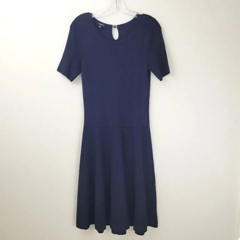 TALBOTS petite drop waist short sleeve knit midi dress
